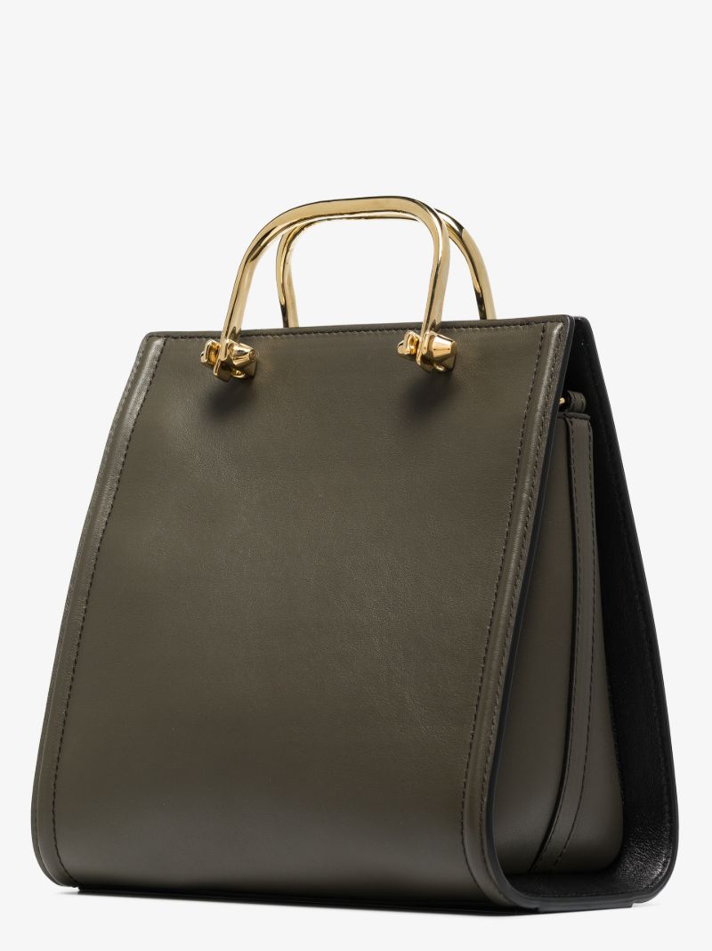 Green the Short Story Leather Tote Bag