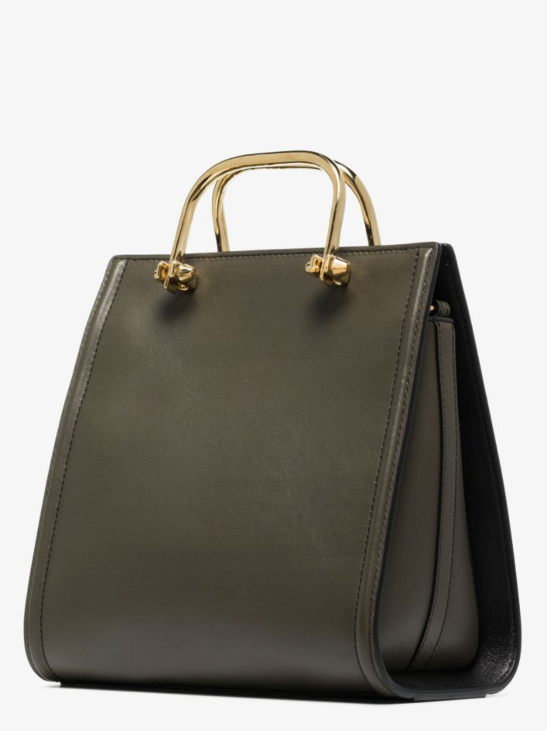 Green the Short Story Leather Tote Bag