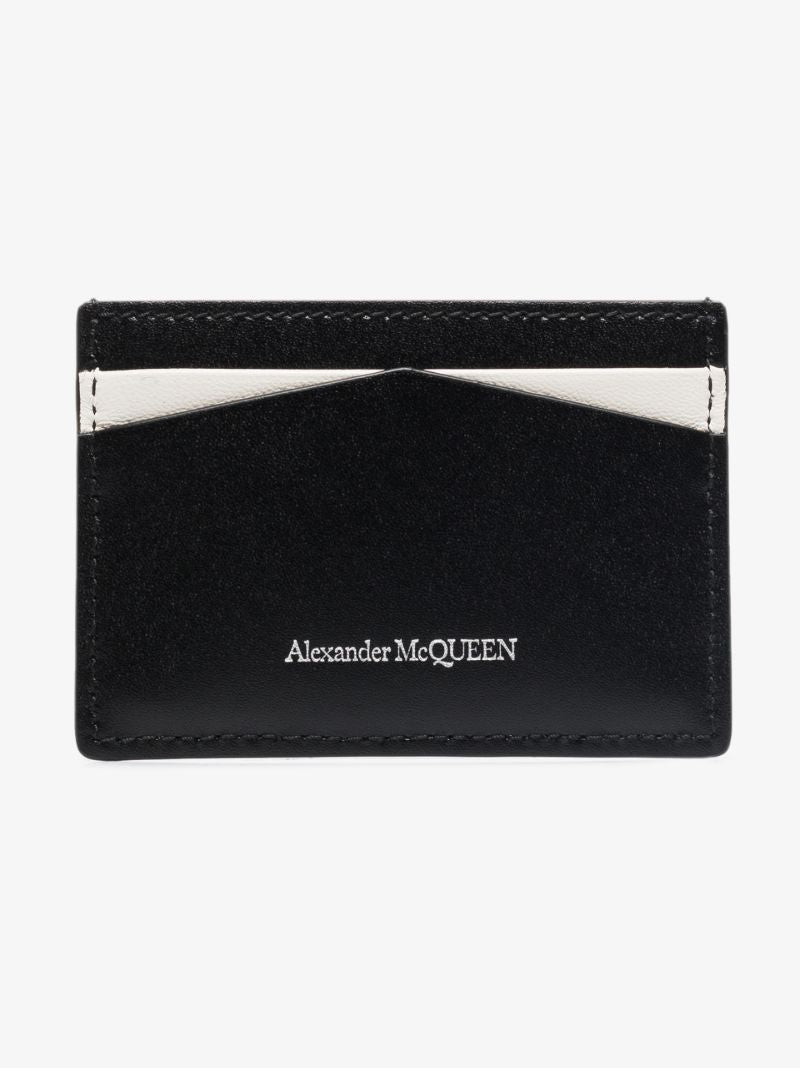 Black Graffiti Logo Leather Card Holder