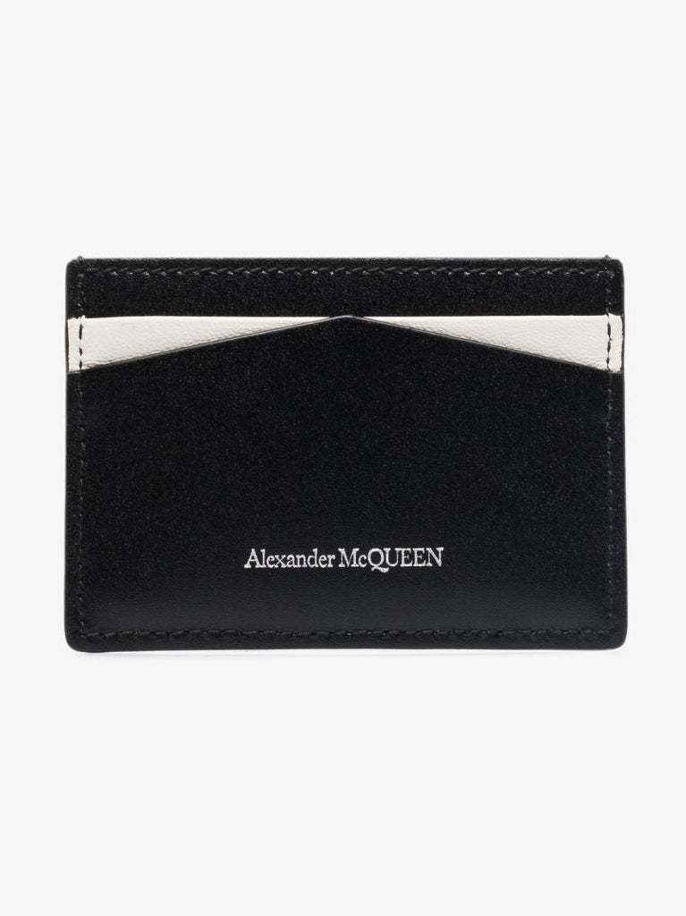 Black Graffiti Logo Leather Card Holder