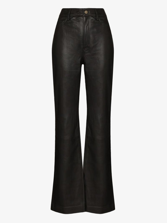 Lynn Straight Leg Leather Trousers