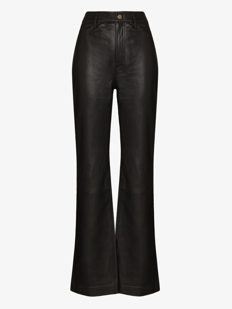 Lynn Straight Leg Leather Trousers