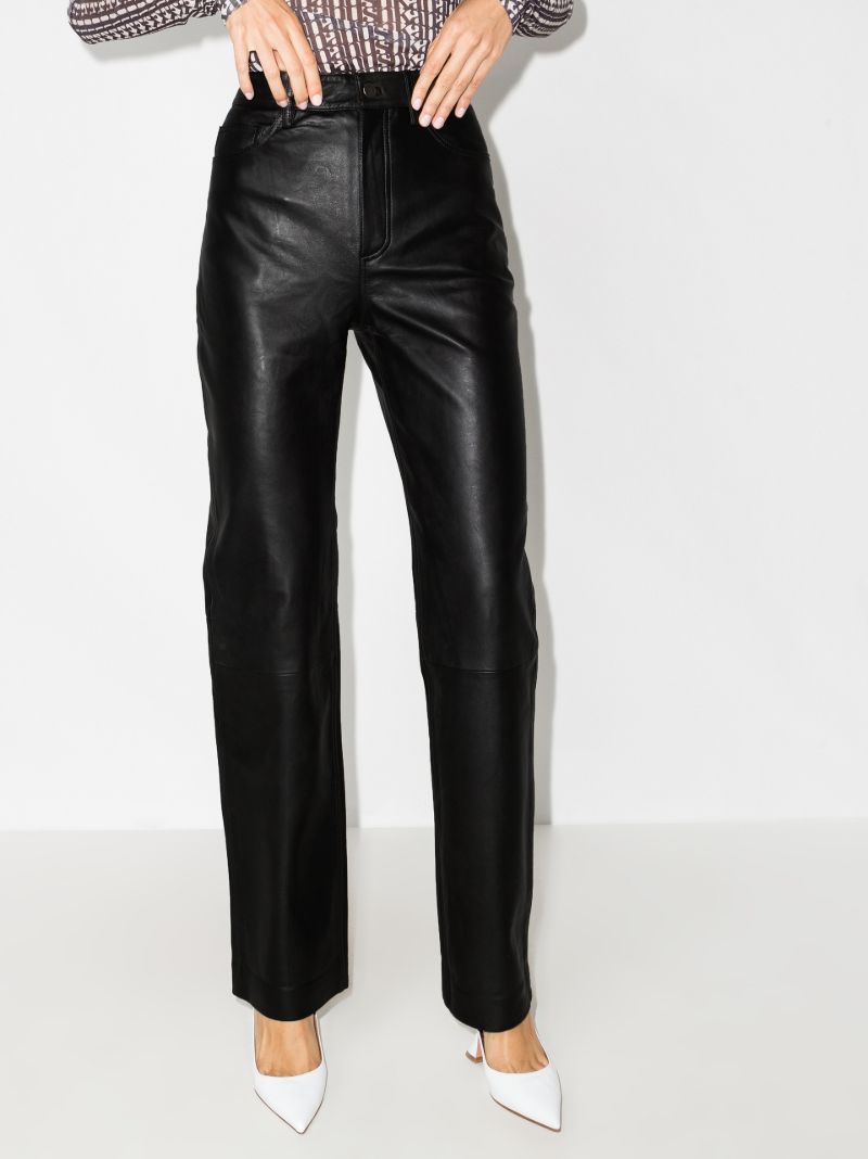 Lynn Straight Leg Leather Trousers