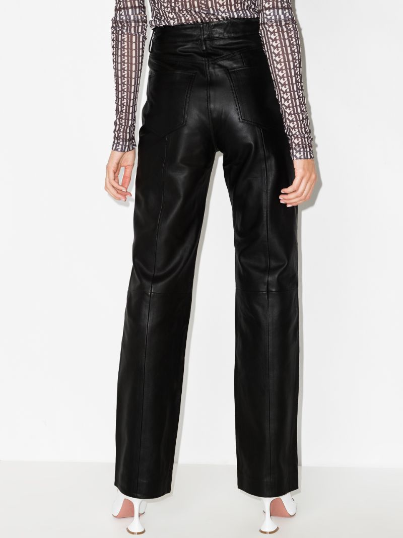 Lynn Straight Leg Leather Trousers