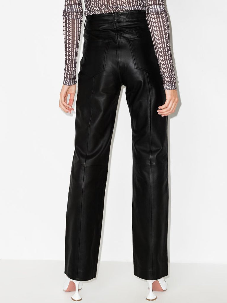 Lynn Straight Leg Leather Trousers