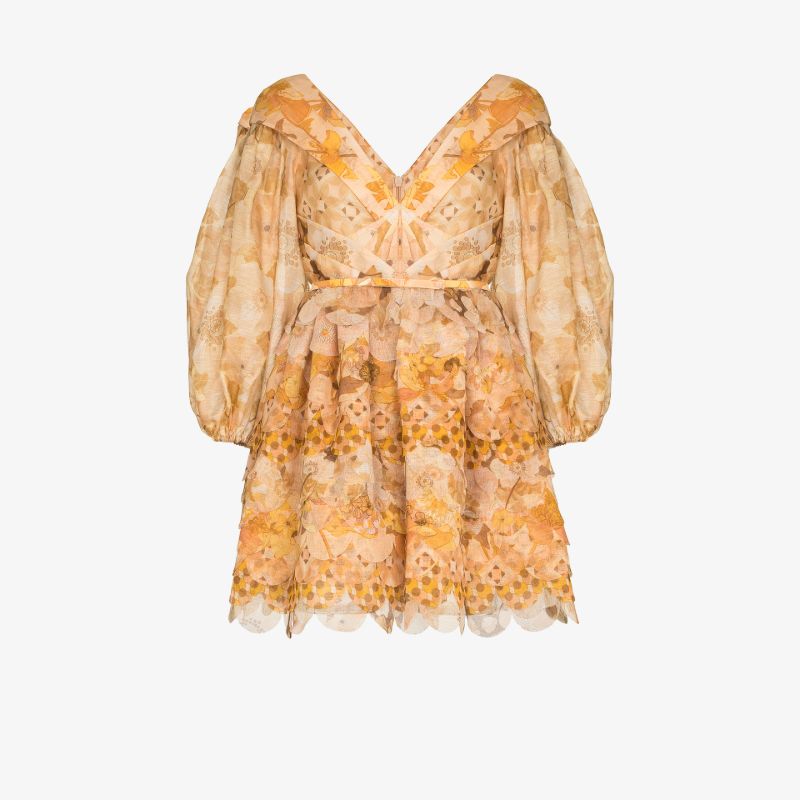 Tempo Scalloped Pouf Mini Dress