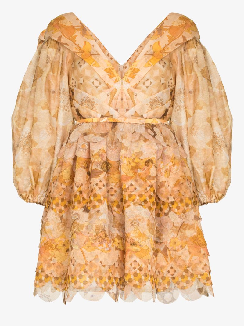 Tempo Scalloped Pouf Mini Dress