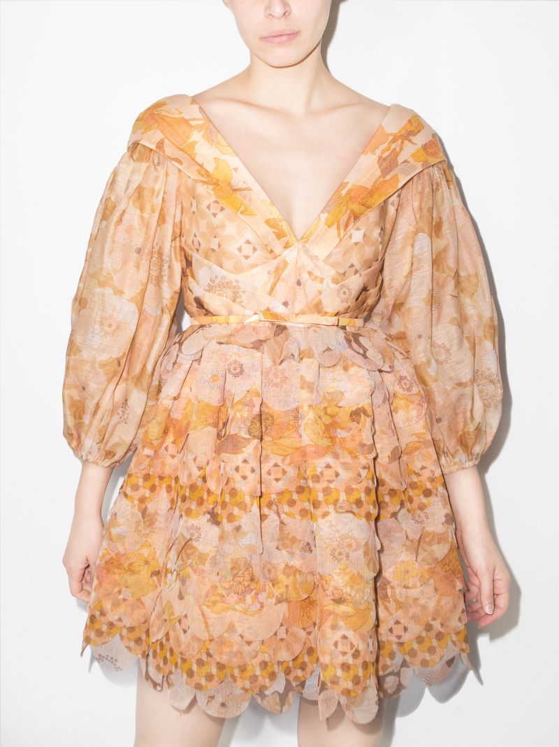 Tempo Scalloped Pouf Mini Dress