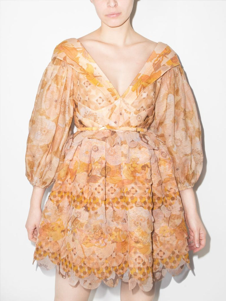 Tempo Scalloped Pouf Mini Dress