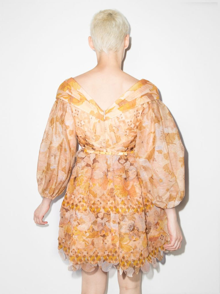 Tempo Scalloped Pouf Mini Dress