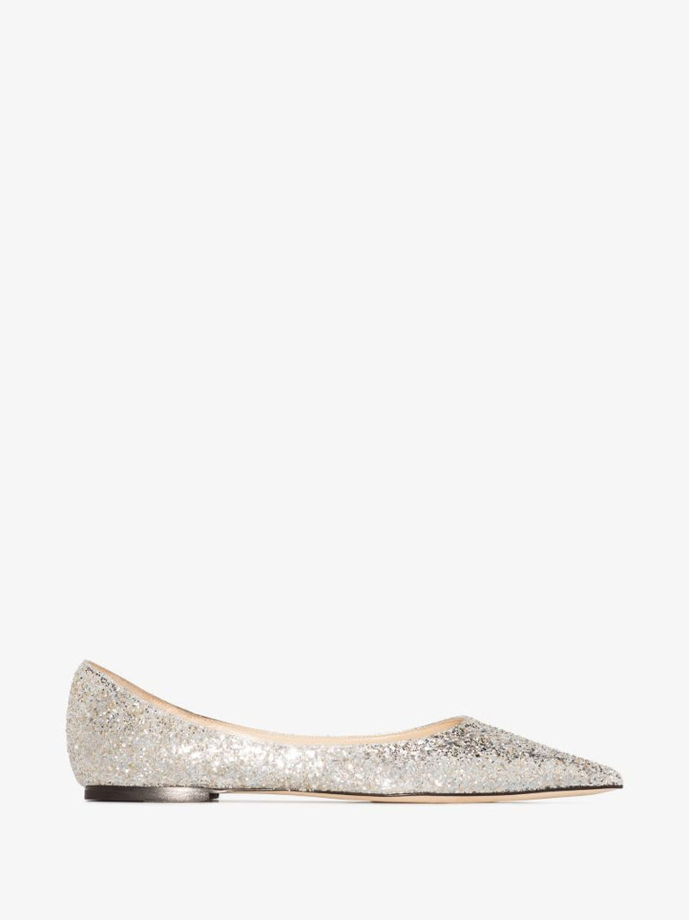 Silver Love Glitter Pumps