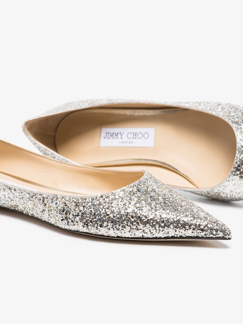 Silver Love Glitter Pumps