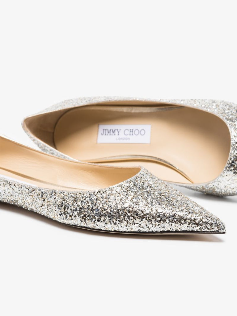 Silver Love Glitter Pumps