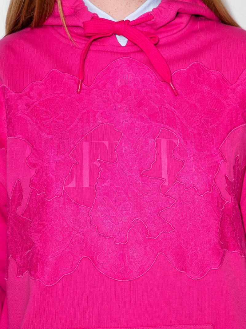 Logo Lace Cotton Hoodie