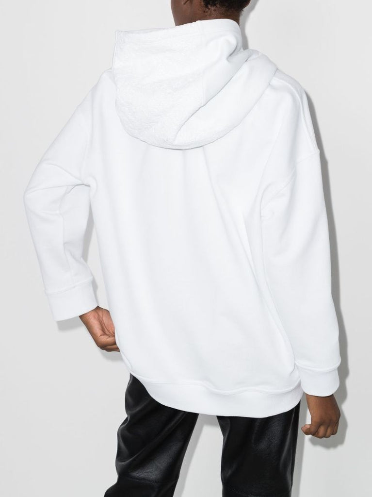 Lace Panel Logo Hoodie
