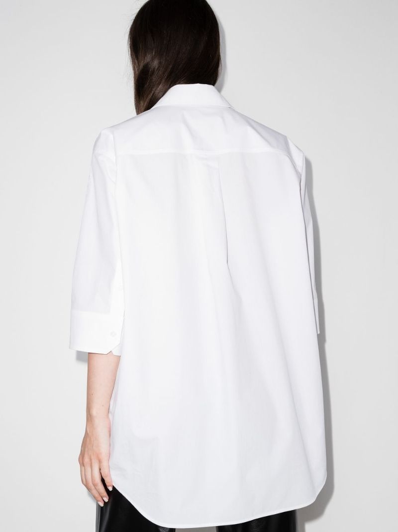 Oversized Lace Panel Cotton Shirt