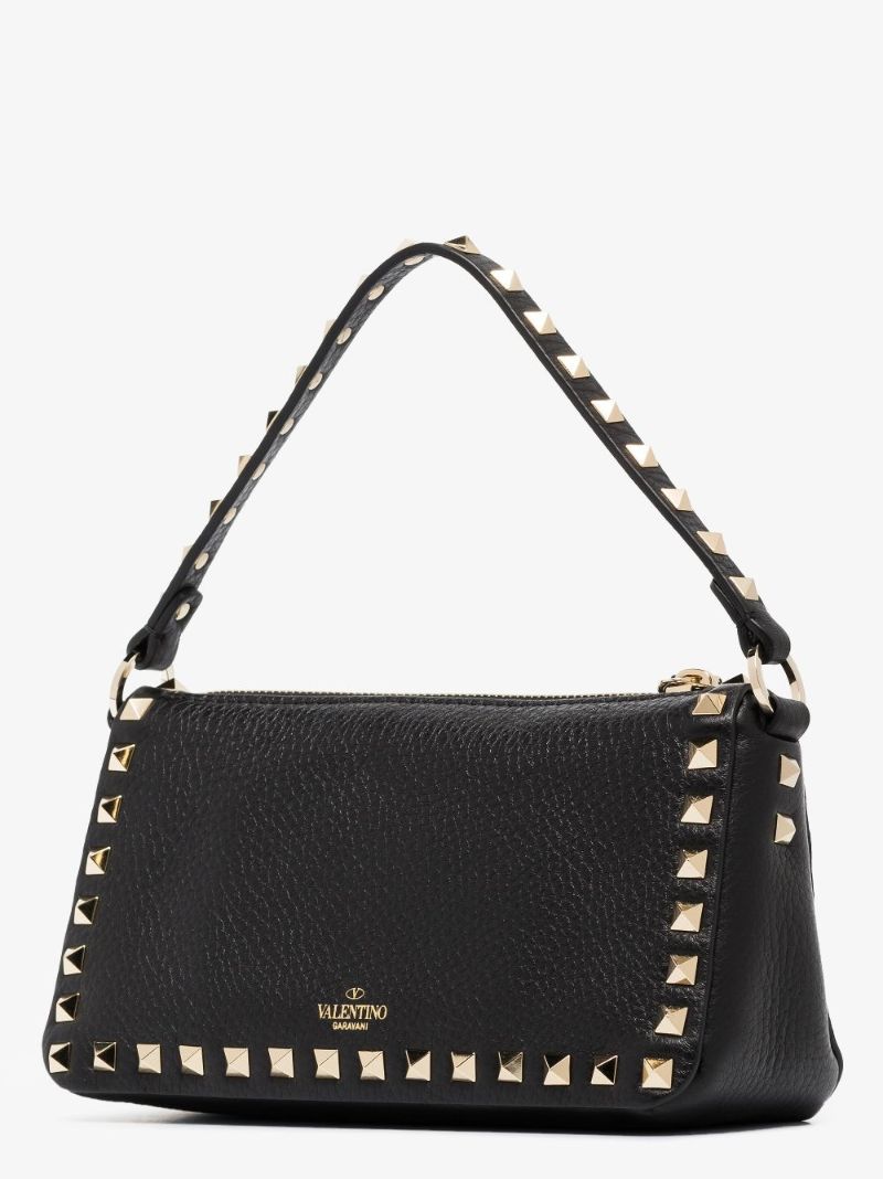 Black Rockstud Small Leather Shoulder Bag