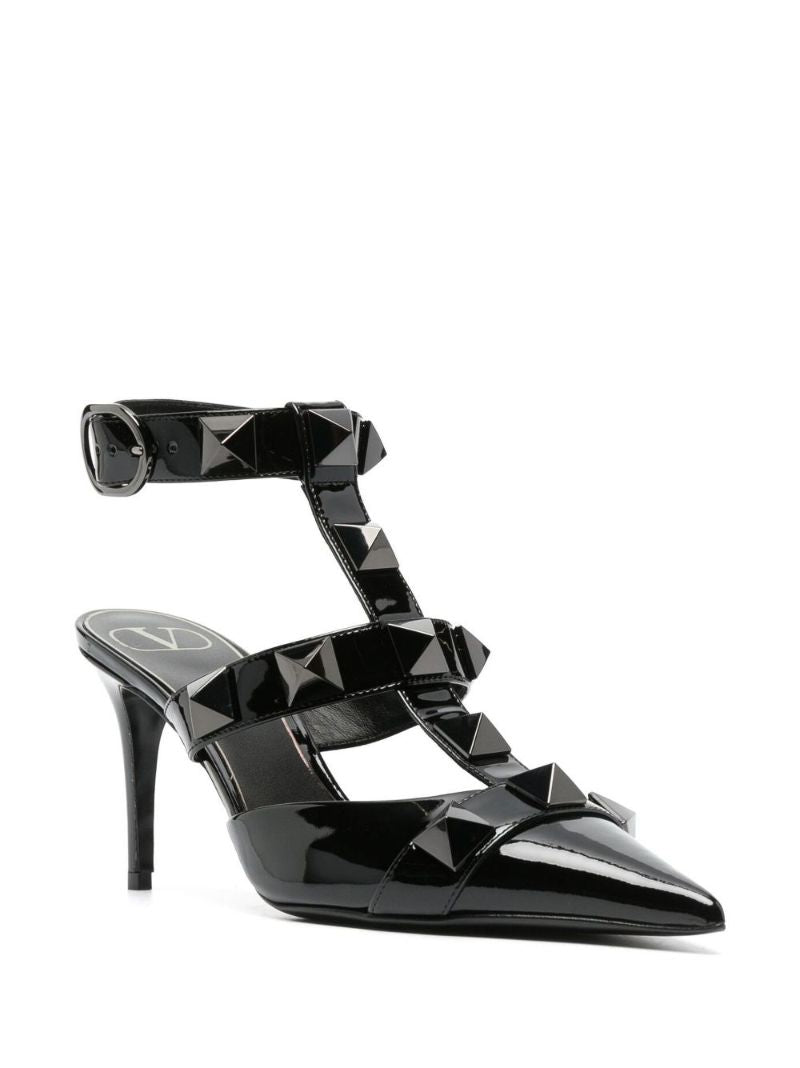 Black Roman Stud 95 Patent Leather Pumps
