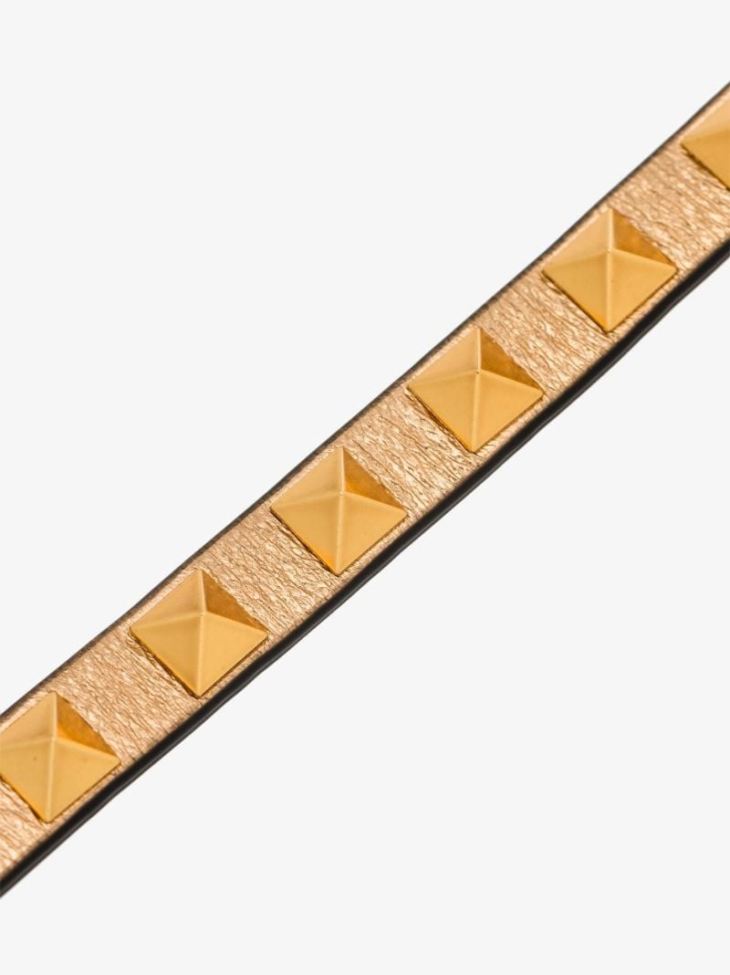 Gold Tone Rockstud Leather Bracelet