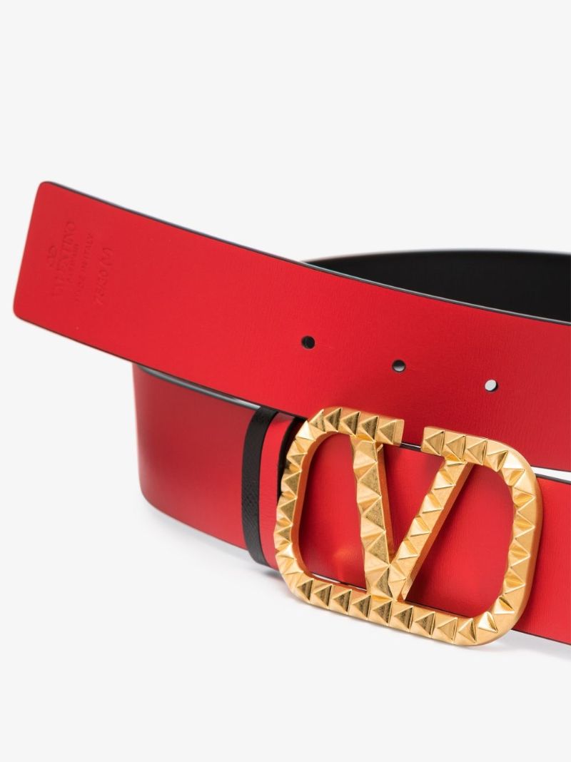 Black Vlogo Signature Reversible Leather Belt