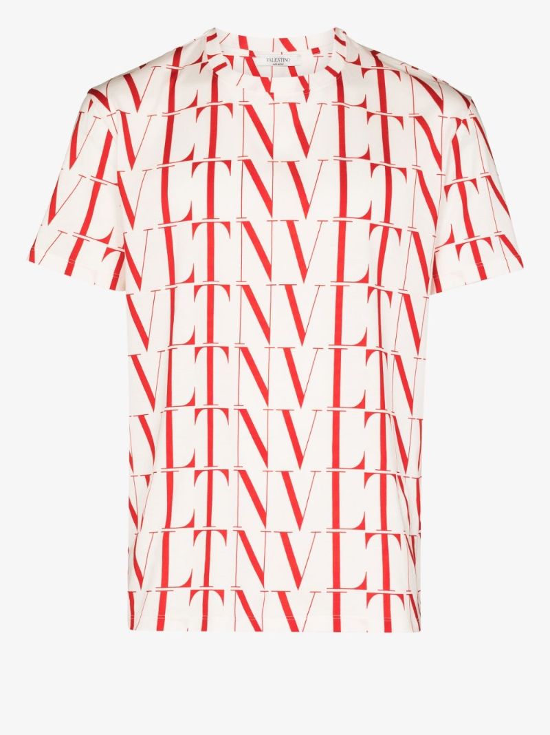Vltn Times Print Cotton T-shirt