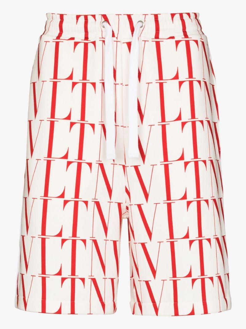 Vltn Knee-length Cotton Shorts