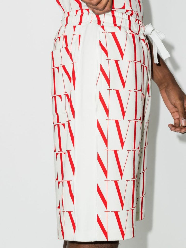 Vltn Knee-length Cotton Shorts