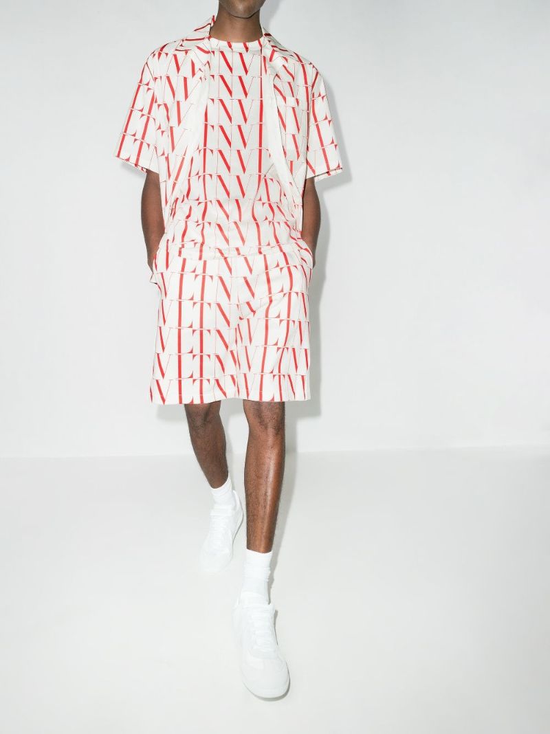 Vltn Knee-length Cotton Shorts