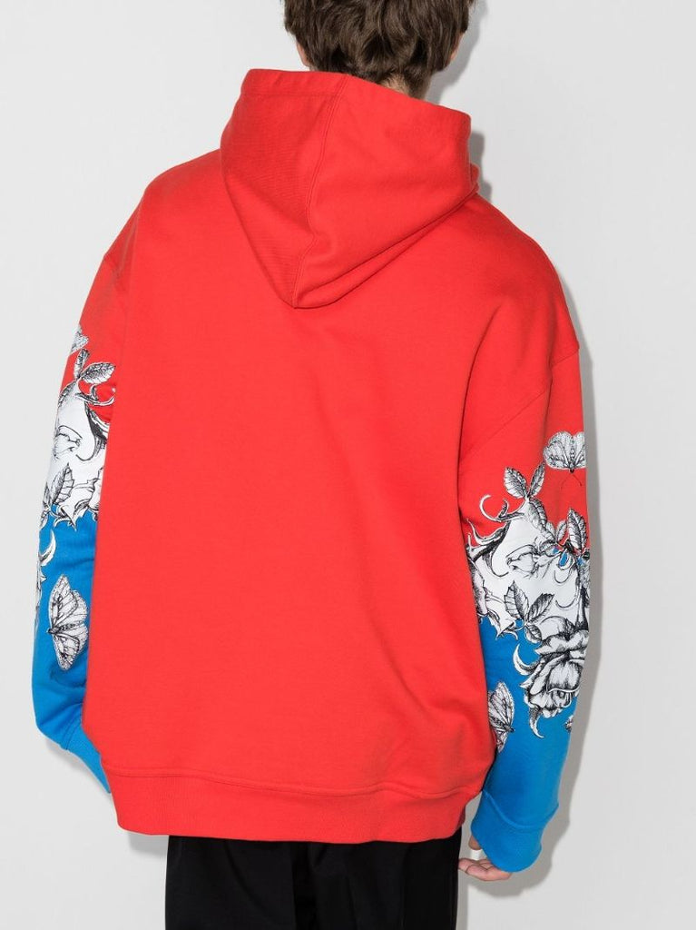 Dark Blooming Print Hoodie
