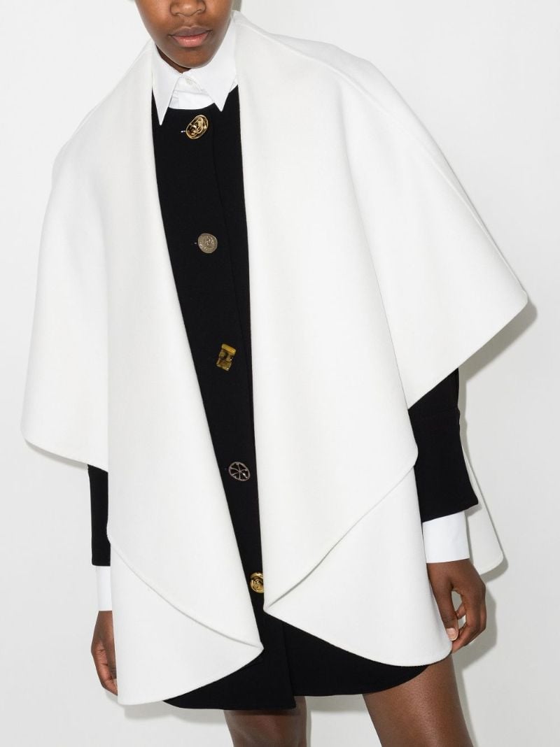 Draped Wool Cape Coat