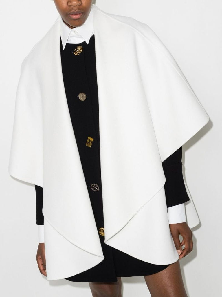 Draped Wool Cape Coat