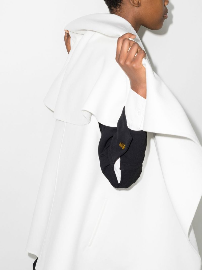 Draped Wool Cape Coat