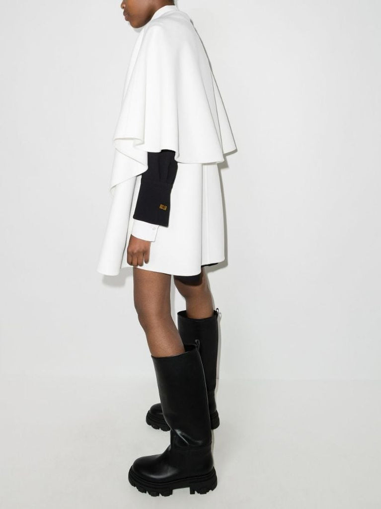 Draped Wool Cape Coat
