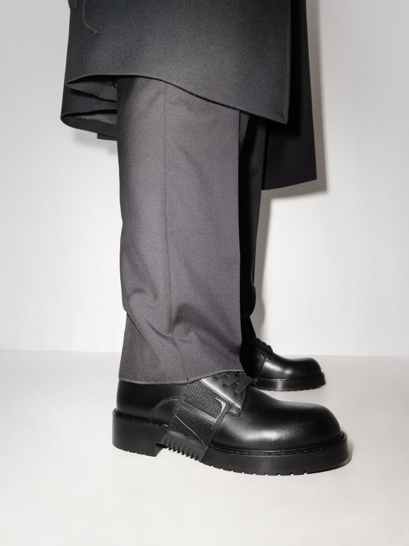 Black Vltn Leather Derby Shoes