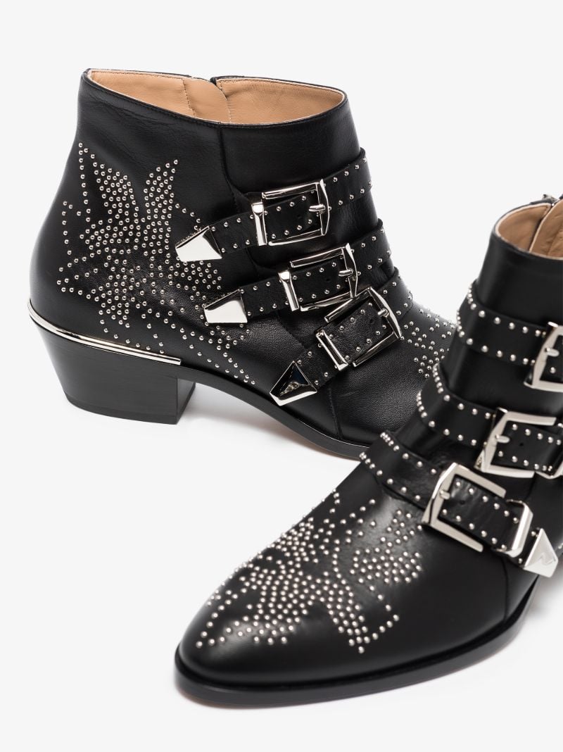Black Susanna 30 Studded Leather Ankle Boots