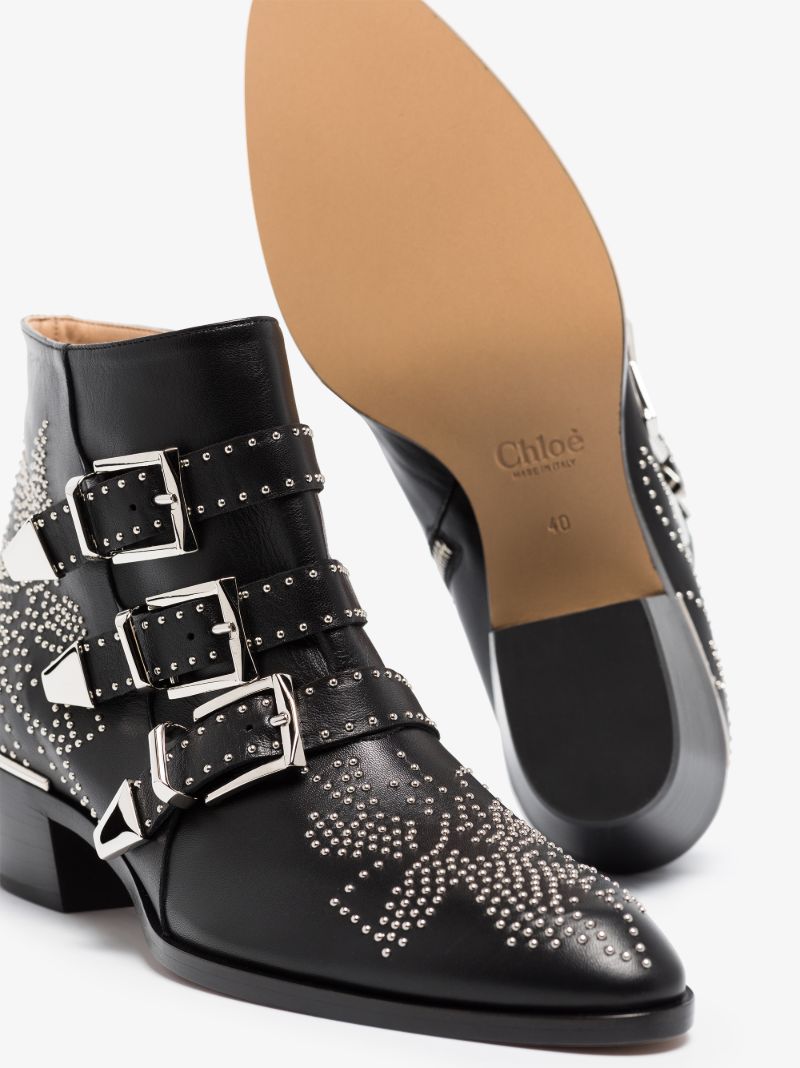 Black Susanna 30 Studded Leather Ankle Boots