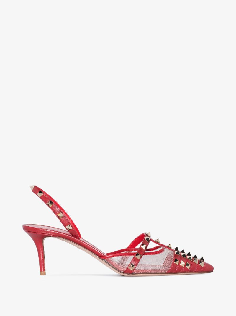 Red Rockstud Alcove 60 Leather Pumps