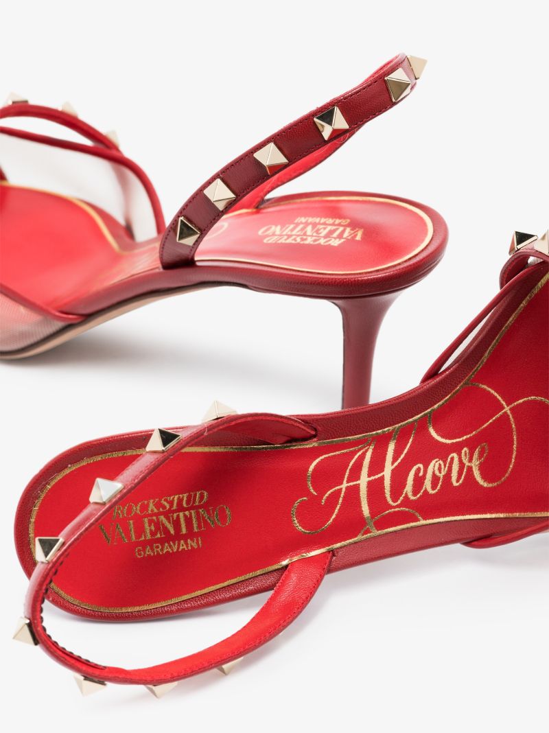 Red Rockstud Alcove 60 Leather Pumps