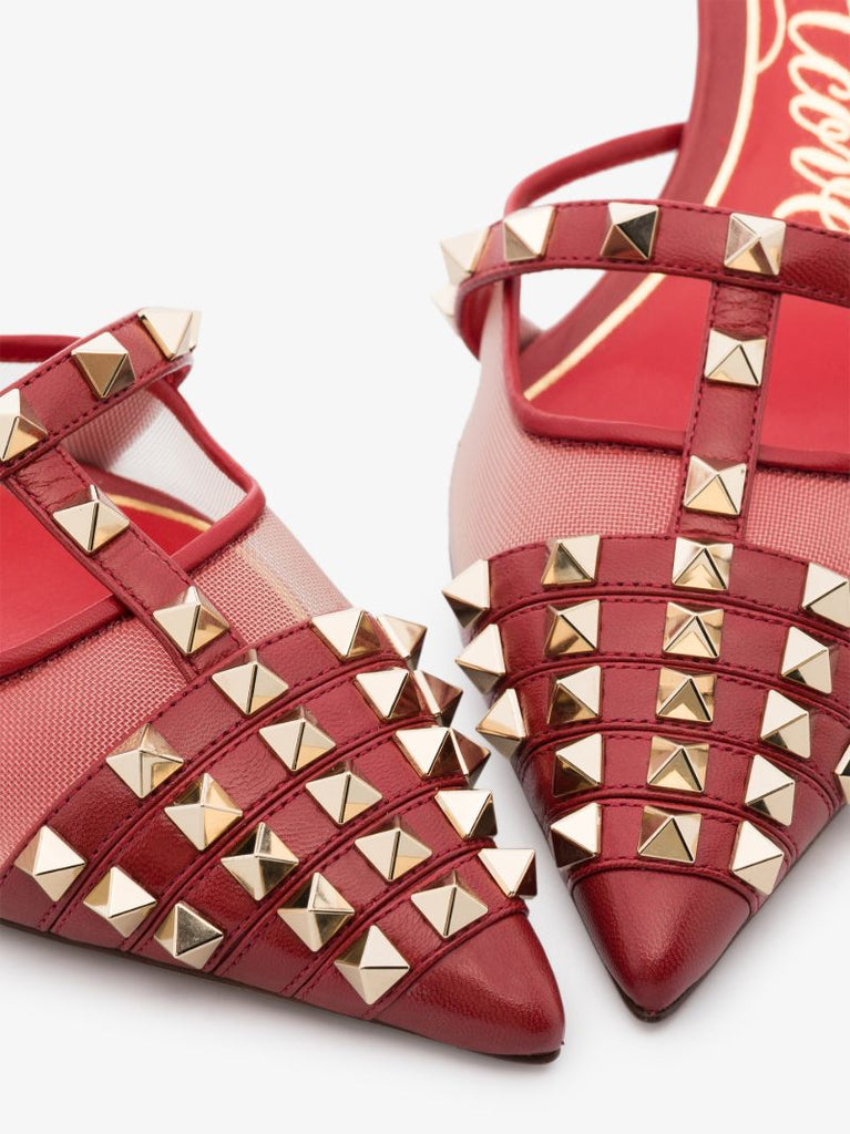 Red Rockstud Alcove 60 Leather Pumps