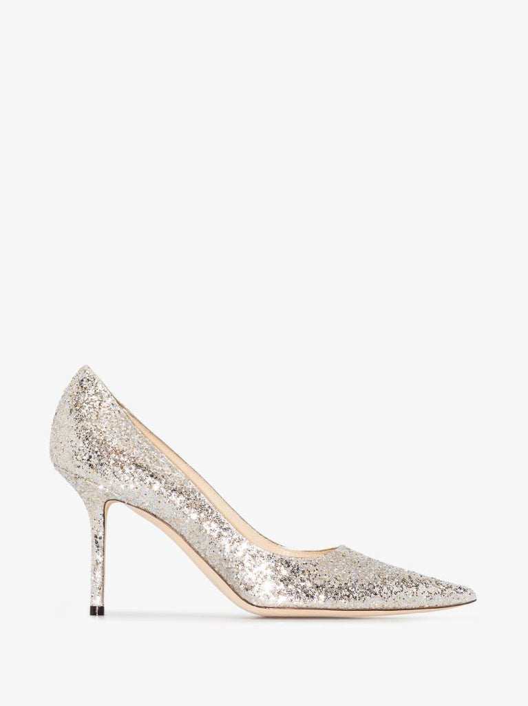 Silver Love 85 Glitter Pumps