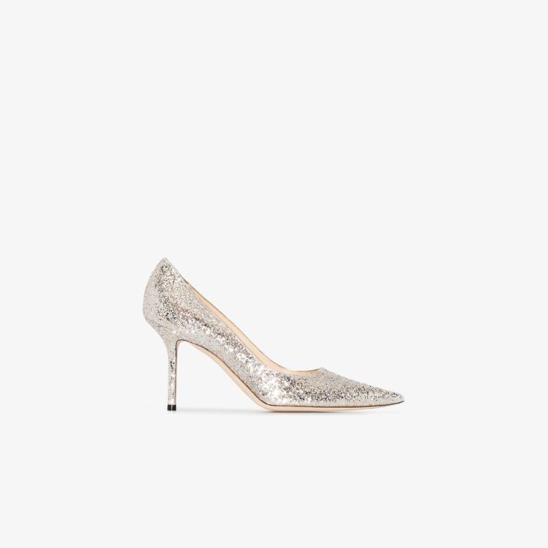 Silver Love 85 Glitter Pumps