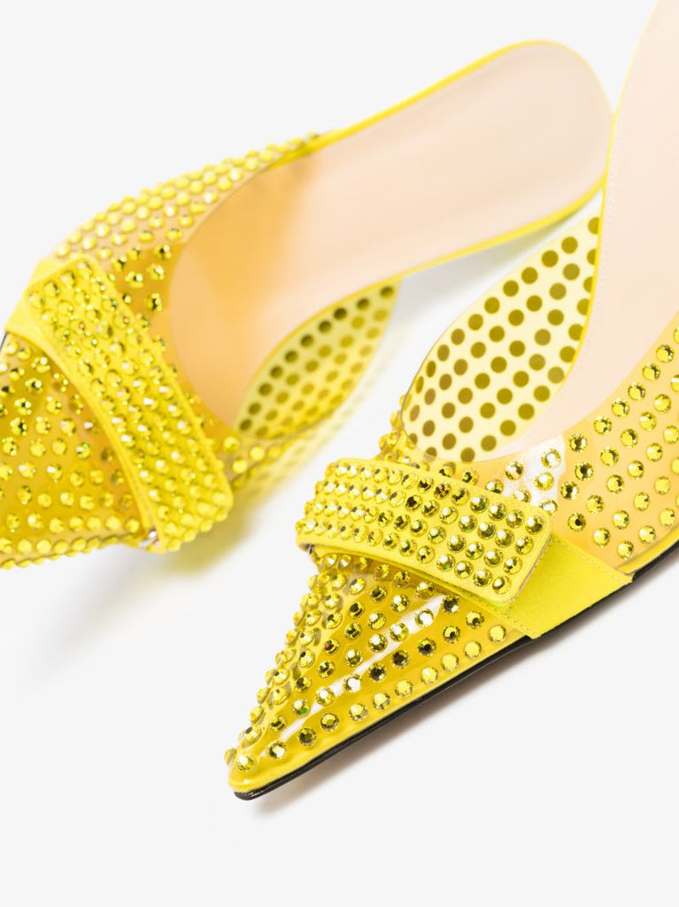 Yellow Bella 85 Crystal Mules