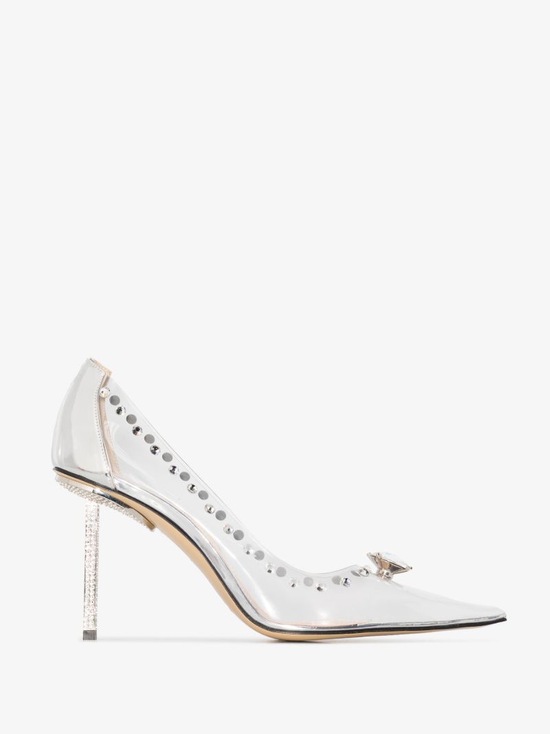 Silver Diamond Dreams 100 Crystal Pvc Pumps