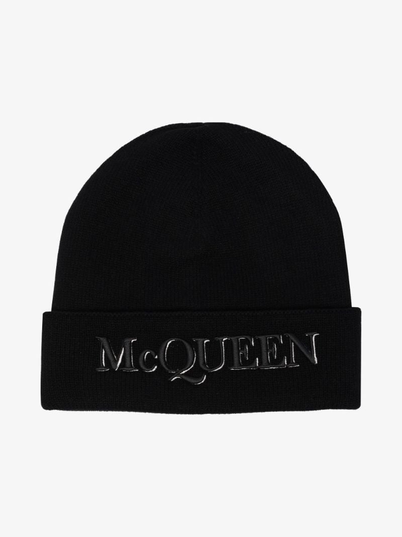 Black Tonal Logo Beanie Hat