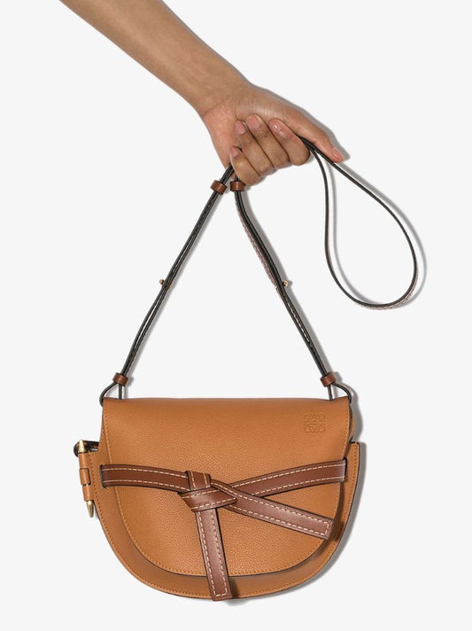 Brown Gate Small Leather Shoulder Bag