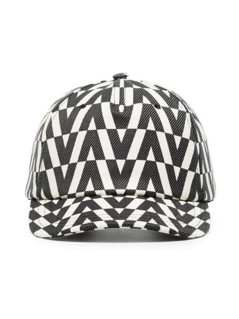 Black and White Optical Valentino Baseball Cap