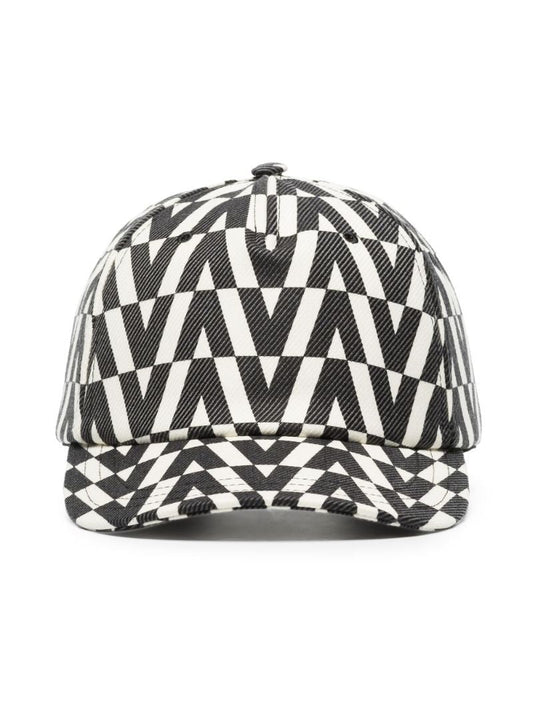 Black and White Optical Valentino Baseball Cap