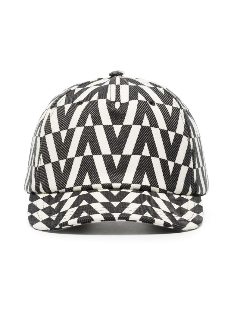 Black and White Optical Valentino Baseball Cap
