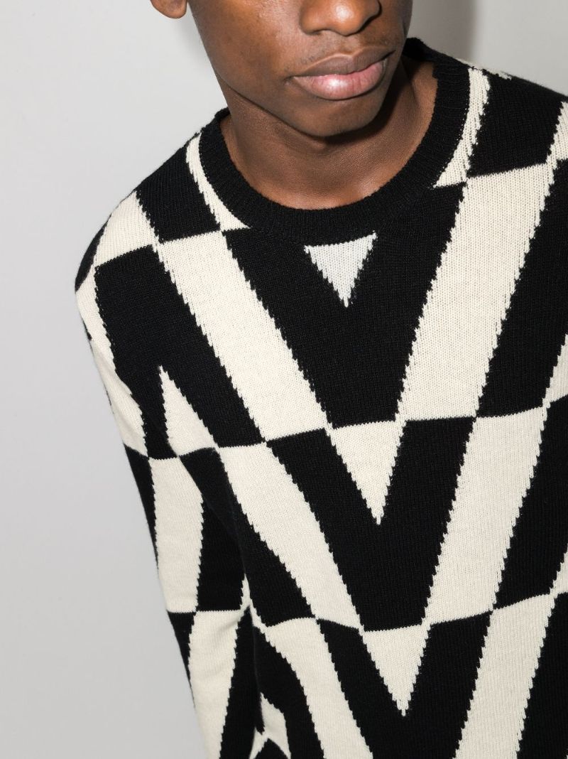 Optical Valentino Intarsia Sweater