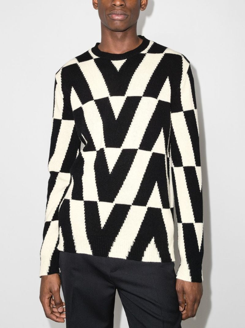 Optical Valentino Intarsia Sweater
